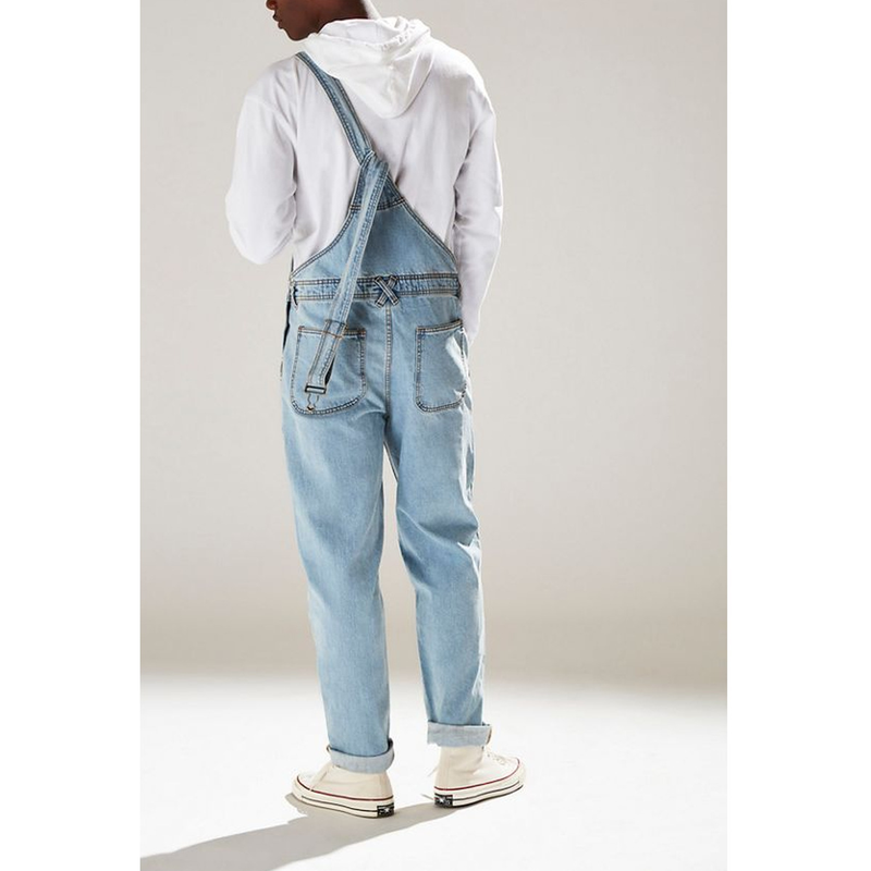 New 2019 Summer Street Trendy Strap Pants High Waist Men's Jeans_voghion.com