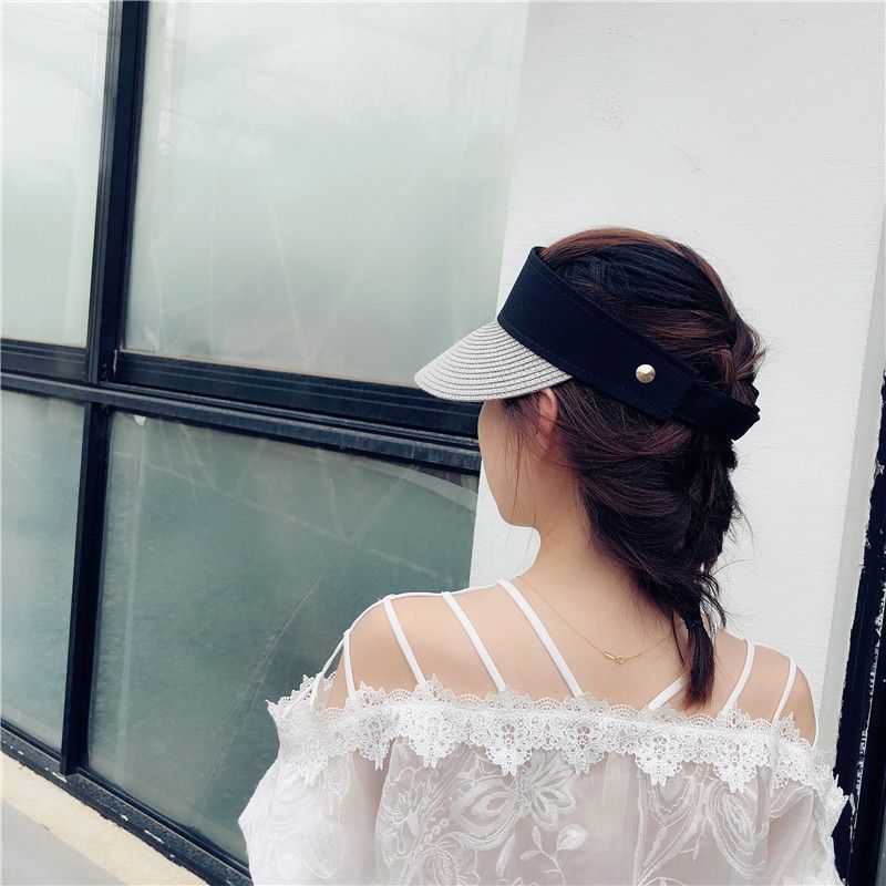 Cappelli estivi da donna, moda 2024, con visiera pieghevole, con parte superiore vuota, per esterni, da spiaggia e mare, a tesa larga, regolabili._voghion.com