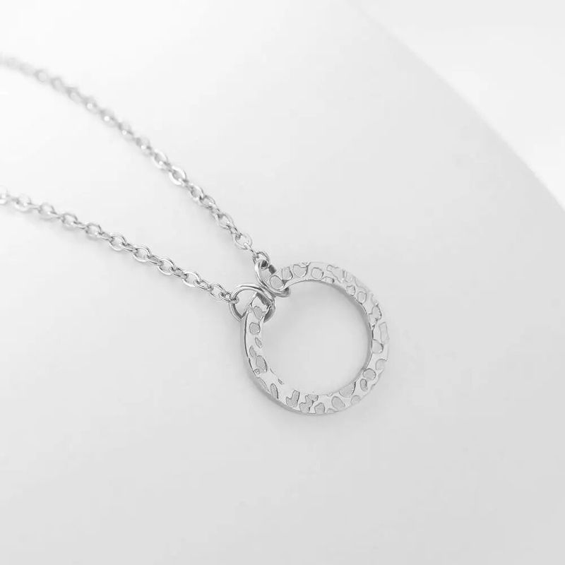 SUNIBI Edelstahl Halskette Halskette für Frauen Einfache Kreis Anhänger Kette Halsketten Marke Gold Farbe Schmuck Zubehör Geschenk_voghion.com