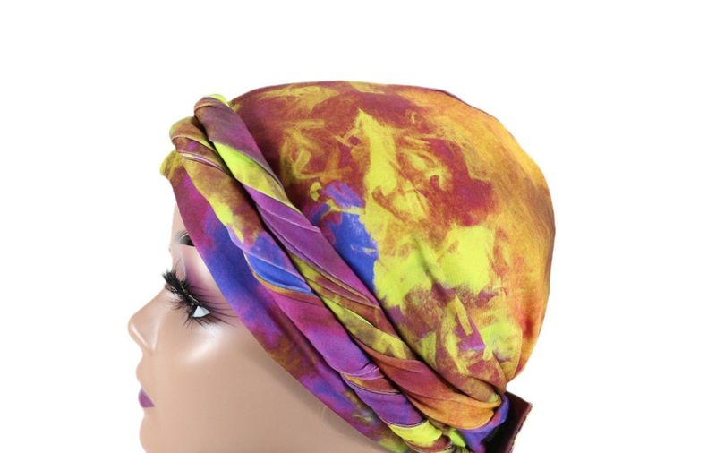 Nuevo gorro con cola torcida colorido para mujer, ajustable con velcro, gorro estilo turbante africano de gran oferta_voghion.com
