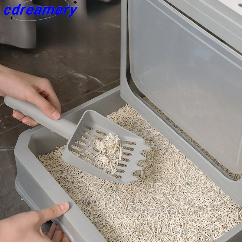 Großer, vollständig geschlossener Sandkasten, faltbare Schublade, Deodorant für Toiletten, supergroßer, spritzwassergeschützter Tierbedarf_voghion.com