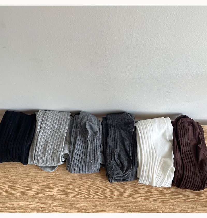Calzini da donna Serie grigia Temperamento Grigio Righe verticali Sottili Leggermente trasparenti Collant di cotone Leggings_voghion.com