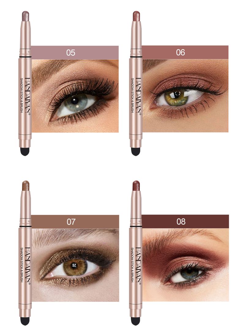 Handaiyan sombra em bastão para olhos, iluminador preguiçoso, perolado, fosco, caneta de bicho-da-seda fina, caneta de sombra para olhos iluminadora Flash_voghion.com