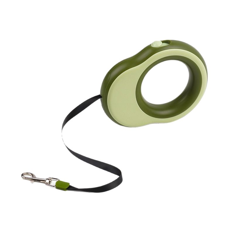Automatic Retractable With Light, Round Ring Glowing Dog Walking Leash, Pet Leash_voghion.com