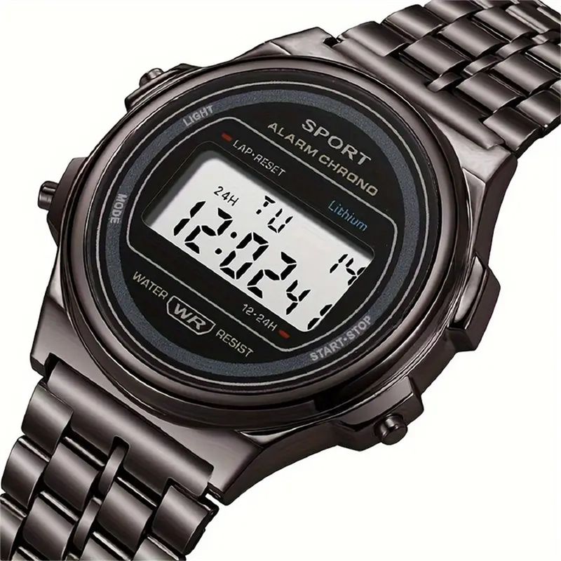 LED WR F91W Stalen Band A159 Nieuw Rond Mode Multifunctioneel Elektronisch Horloge_voghion.com
