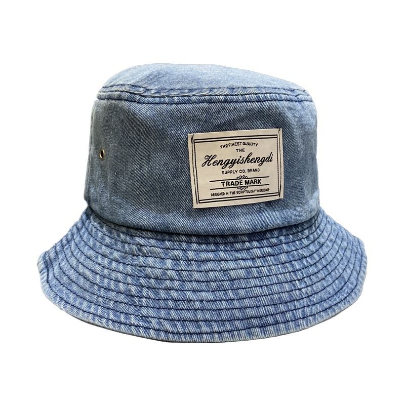 Donne pescatrici blu da cowboy all'inizio della primavera, autunno, estate, stile sottile e alla moda con lettere, testa grande, cappello a bacino rotondo_voghion.com
