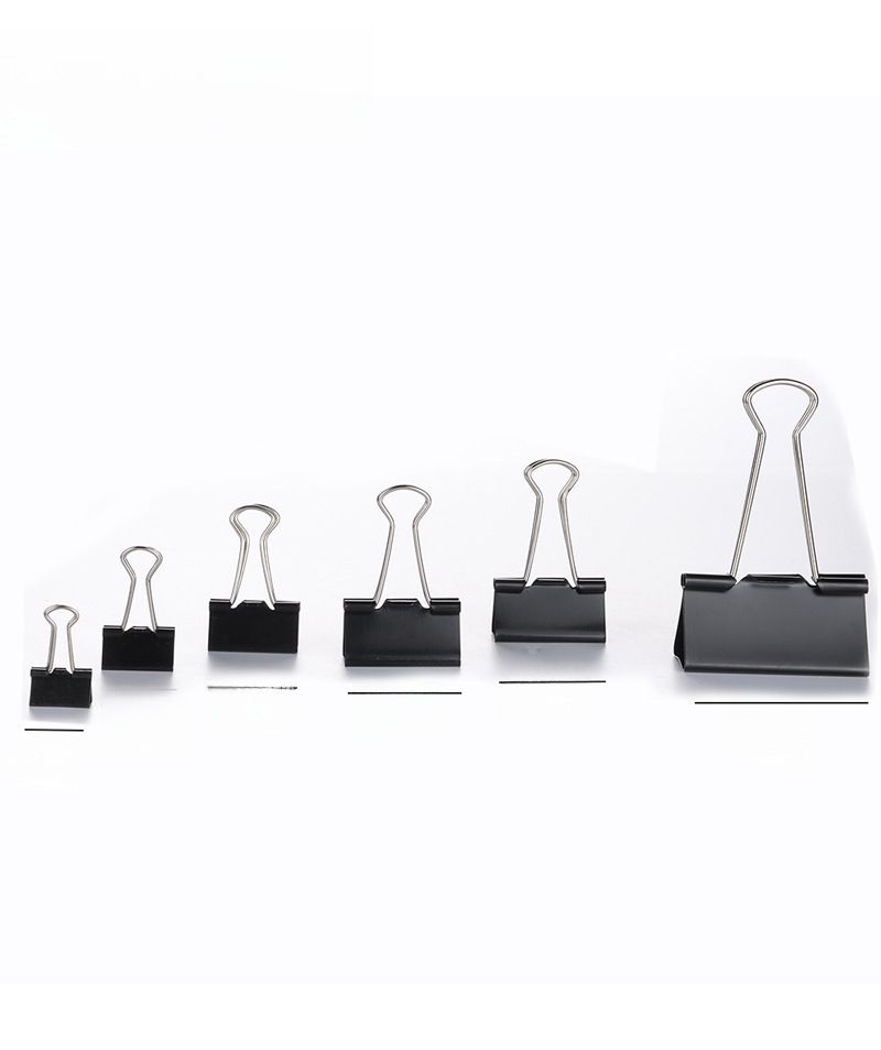 Factory direct sale Black long tail clip metal bill clip multi-specification black dovetail clip office binding clip stationery_voghion.com