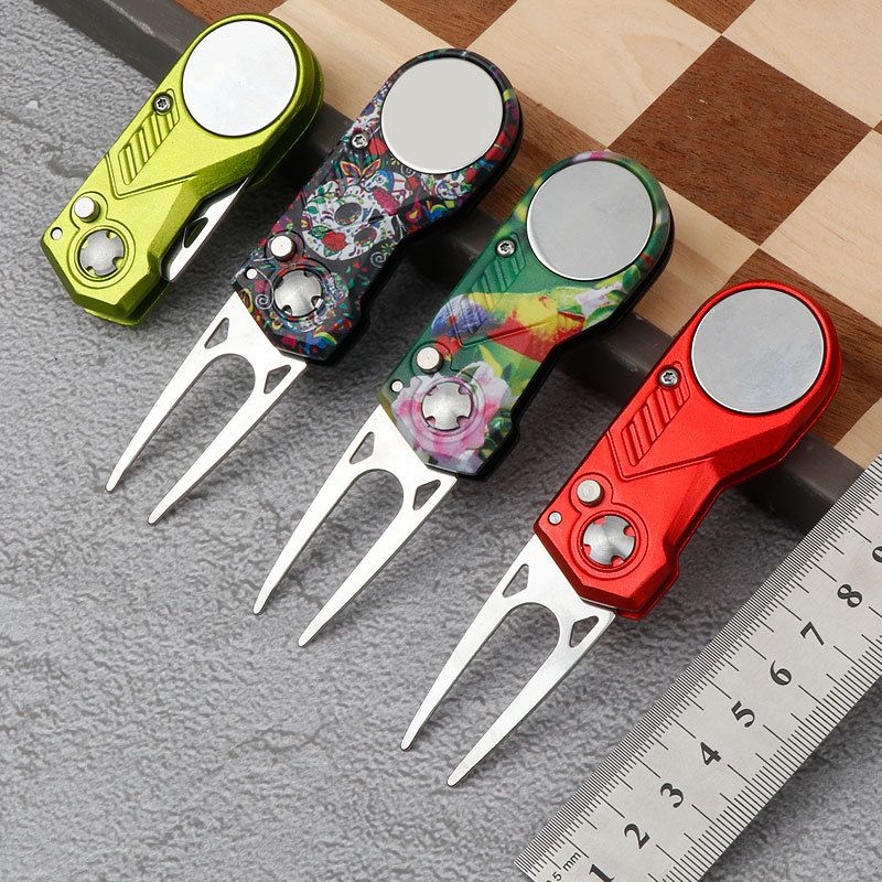 Golf Folding Metal Aluminum Handle Spring Fork Tool Practice Ball Device Gift Accessory_voghion.com