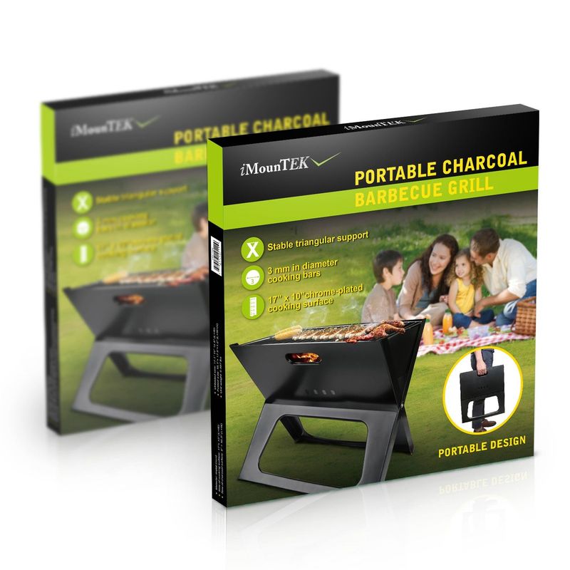 Portable Charcoal Grill - Mini BBQ Grill - Small Table Top Charcoal Grill For Camping, Outdoor Cooking - Foldable Camping Grill For Picnics, Tailgating And Backyard Grilling_voghion.com
