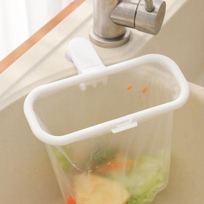 Supporto per sacco della spazzatura senza fori con anello di pressione, supporto per cucina con ventosa, supporto per anello portasciugamani multifunzionale_voghion.com
