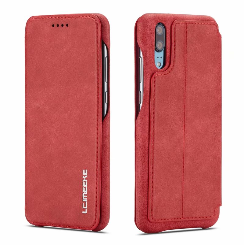 Huawei P20 P30 P40 Pro Lite İnce İnce Kart Yuvalı Lüks Deri Kapaklı Kılıf_voghion.com