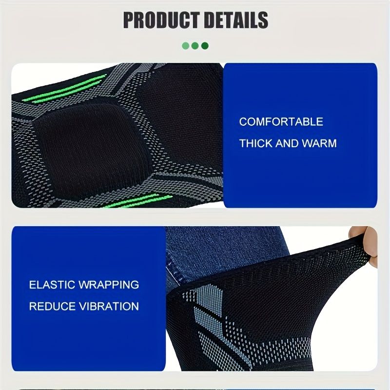 Unisex High Elastic Knee Compression Sleeve - Breathable Support Training Protector, Ergonomic Design Suitable For Running, Fashion Cuff Design_voghion.com