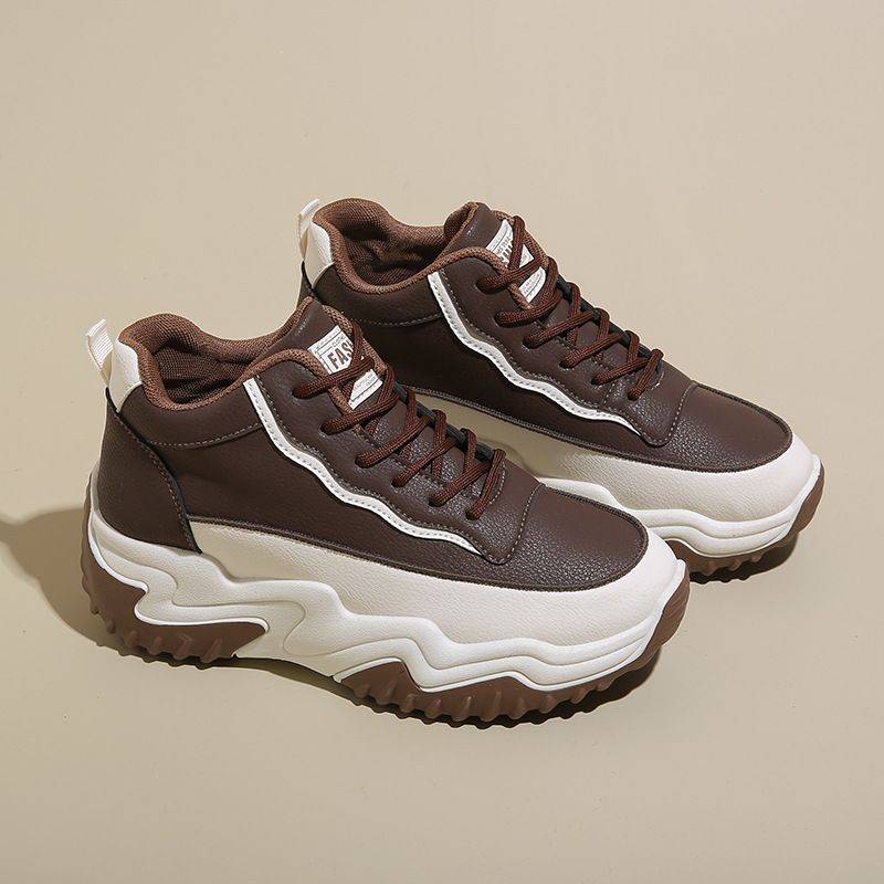 Autumn Women's High Top Children's Korean Version Versatile Thick Sole Height Increasing Sports And Leisure Dad_voghion.com
