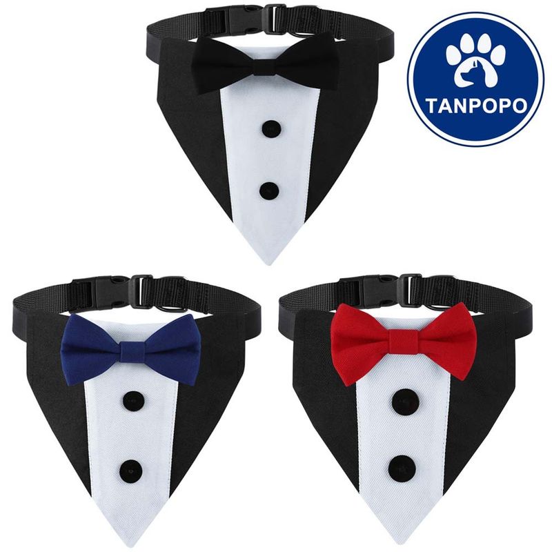 Tanpopo Pet Bib Large Dog Bow Tie Suit Triangle Scarf Apparel_voghion.com