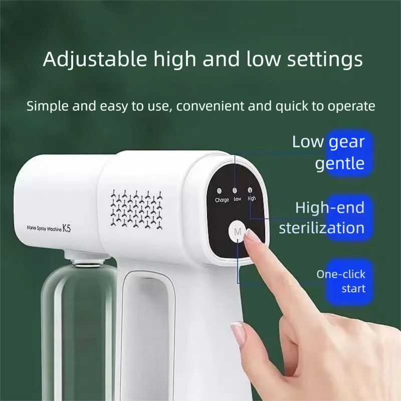 K5p Alcohol Spray Gun Blue Light Nano Electric Household Air Sterilization Express Atomizer Disinfection Machine_voghion.com