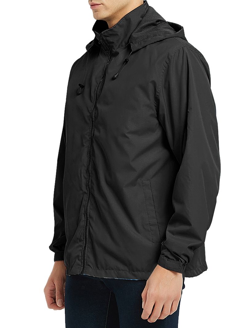 Giacca antivento impermeabile da uomo, con cappuccio, softshell, per tutte le stagioni, leggera, traspirante e antivento, per escursioni e viaggi._voghion.com