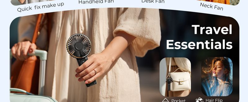 Ventilatore portatile regolabile - 6 velocità con indicatore di batteria_voghion.com