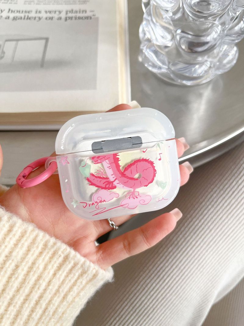 Pink Dragon for airpods 3 protective case pro2 Bluetooth 1/2 generation earphone case Chinese style_voghion.com