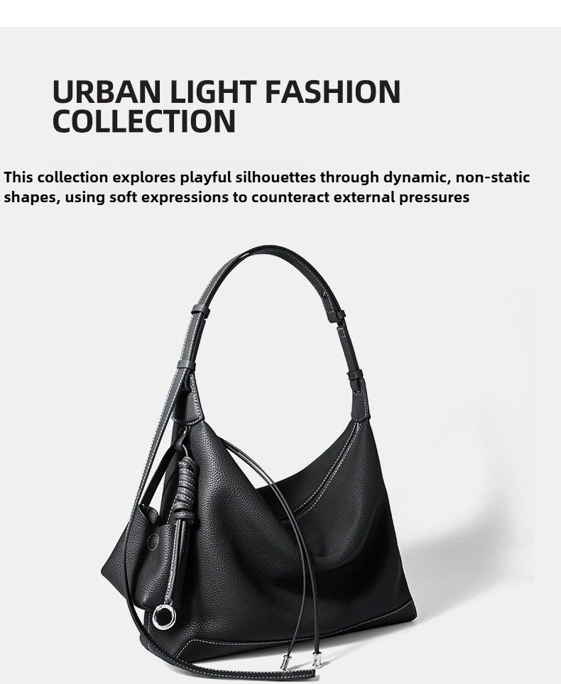 Borsa a tracolla in vera pelle per donna, borsa hobo a mezzaluna morbida con tracolla regolabile_voghion.com