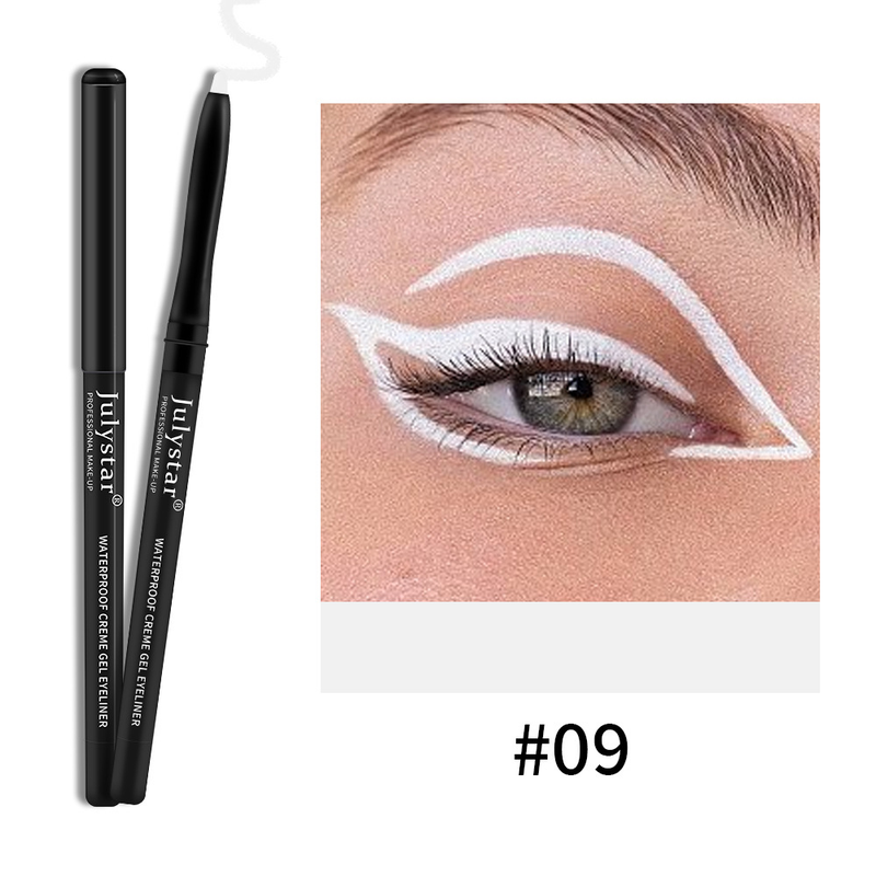 Julystar langlebiges Farbgel, wasserfest und nicht leicht zu verschmieren, weißer Eyeliner-Stift_voghion.com