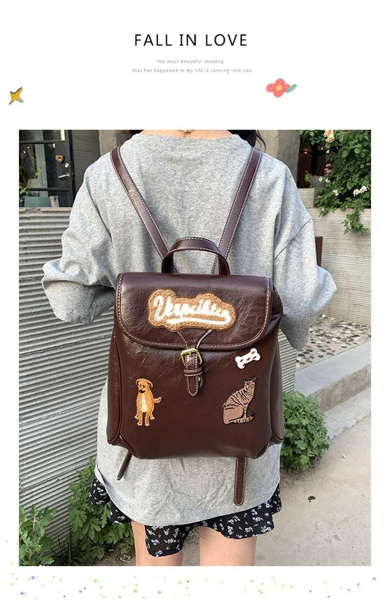 Original design nische katze rucksack Neue retro große kapazität lo Niang süße klasse tasche_voghion.com