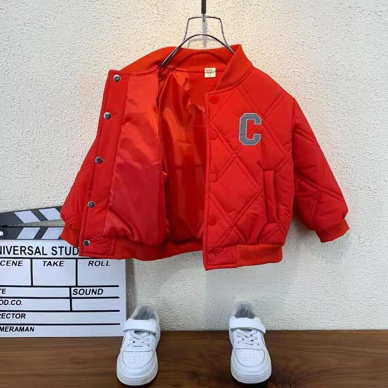 Veste rembourrée épaisse de style étranger pour bébé garçon, uniforme de baseball matelassé à la mode et beau, tendance_voghion.com