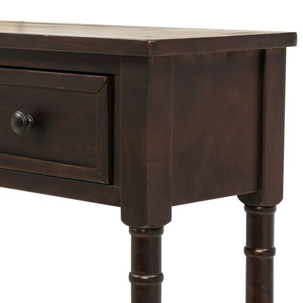 TREXM Console Table Sofa Table Easy Assembly With Two Storage Drawers And Bottom Shelf For Living Room, Entryway (Espresso)_voghion.com