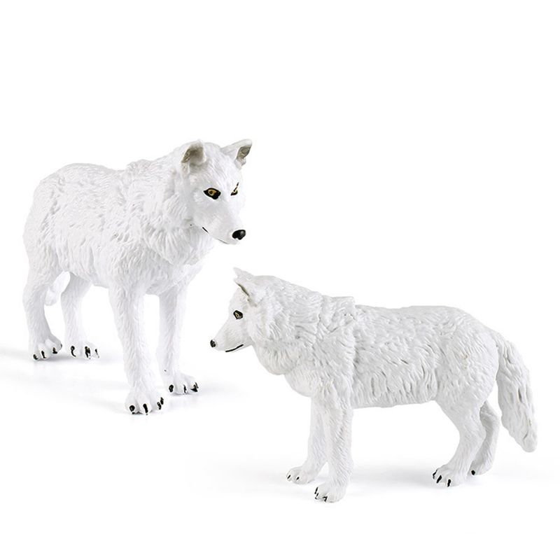 Arctic Wolf Model Various Realistic White Wolf Static Model Ornament Plastic Wild Animal Figurine Mini TV Table Decor Kids Educational Toy_voghion.com