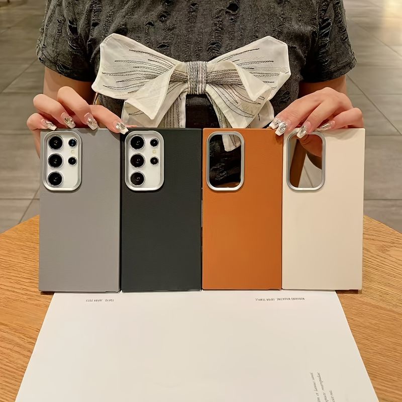 Leather Texture Phone For S25 Case Samsung S24 Ultra S20 S21 FE S23 S22 S 25 Plus S22ultra Cases Cover_voghion.com