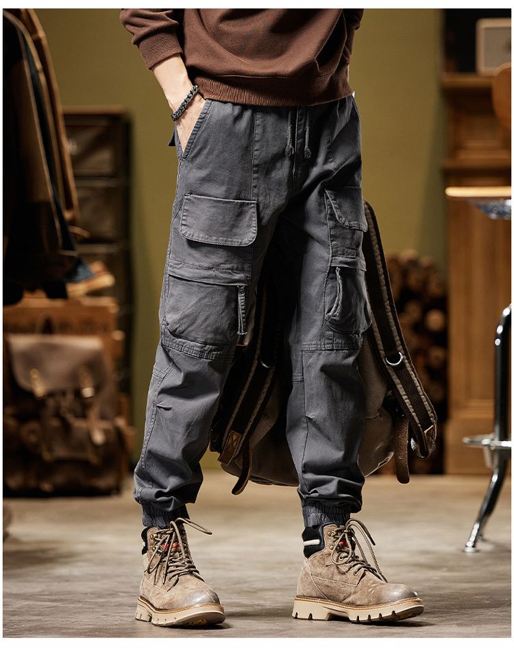 New personalized high street style tooling trousers casual trousers versatile simple fashion niche design leggings_voghion.com