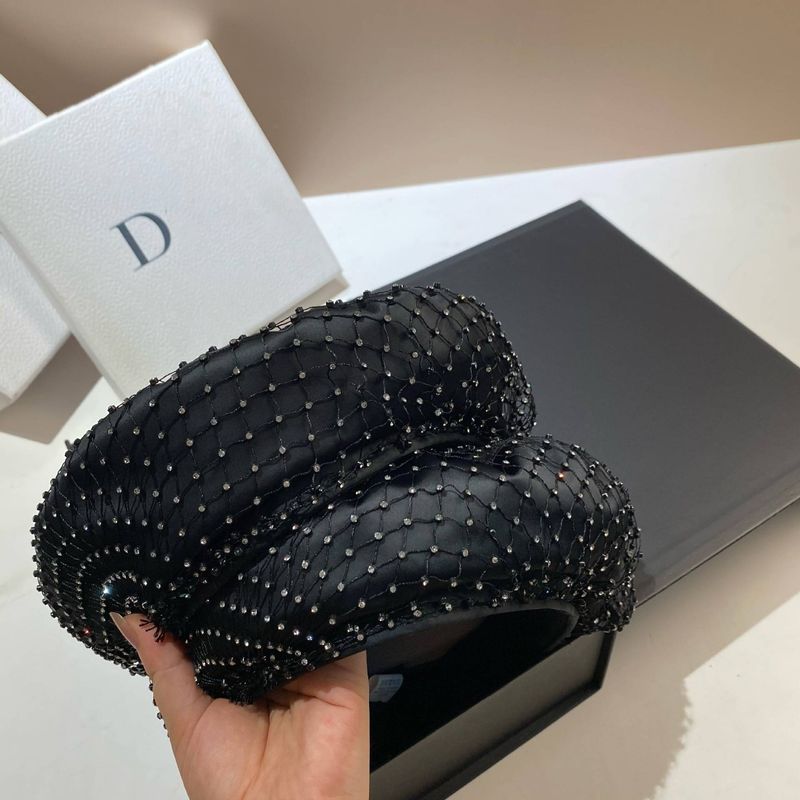 New Arrivals Mesh Full Diamonds Beret Rhinestone Women's French Painter Hats Pumpkin Hat All-month Female Berets Caps_voghion.com