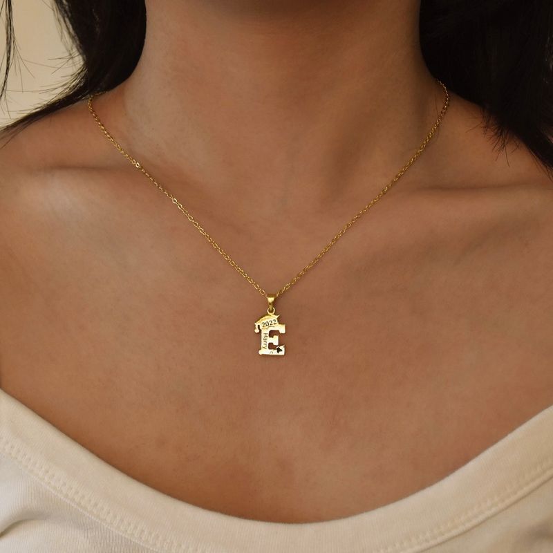Collana con iniziale da donna, semplice e alla moda, in acciaio inossidabile, con ciondolo a 26 lettere inglesi, gioiello per donna_voghion.com