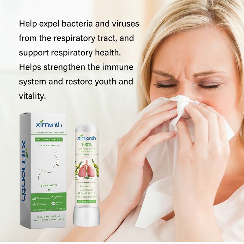 Inalador nasal Ximonth Pure Herbal Extract, alivia a irritação nasal, limpa as vias nasais, cuida da saúde do corpo e respira_voghion.com