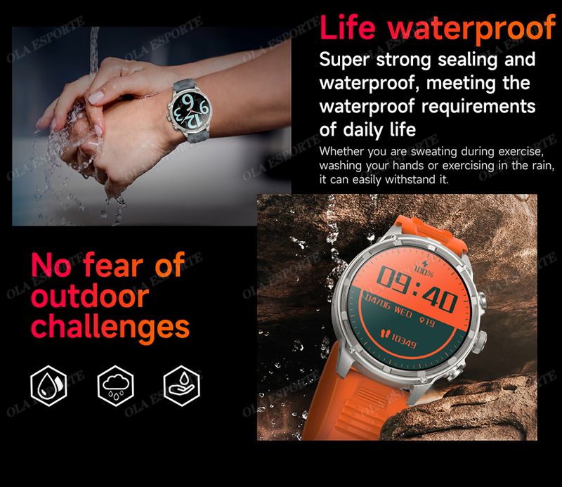 Montre connectée militaire pour hommes, 710 mAh, pour l'extérieur, GPS, boussole, fréquence cardiaque, lampe de poche LED, appels Bluetooth, sport_voghion.com