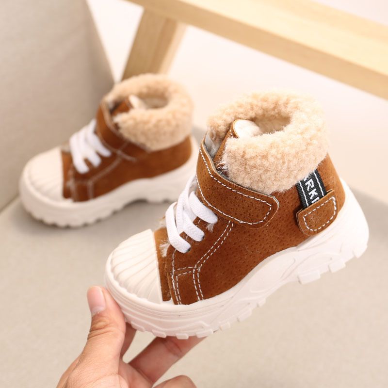 Warm Children's Martin 2024 Winter New Style Boys' Plush Shoes Girls' Waterproof Short Baby Cotton Boots_voghion.com