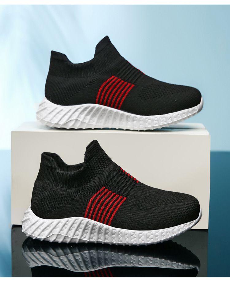 Kids' shoes Boys' slip on shoes slip on socks shoes, flying woven breathable and lightweight children's shoes, casual and versatile sports shoes_voghion.com