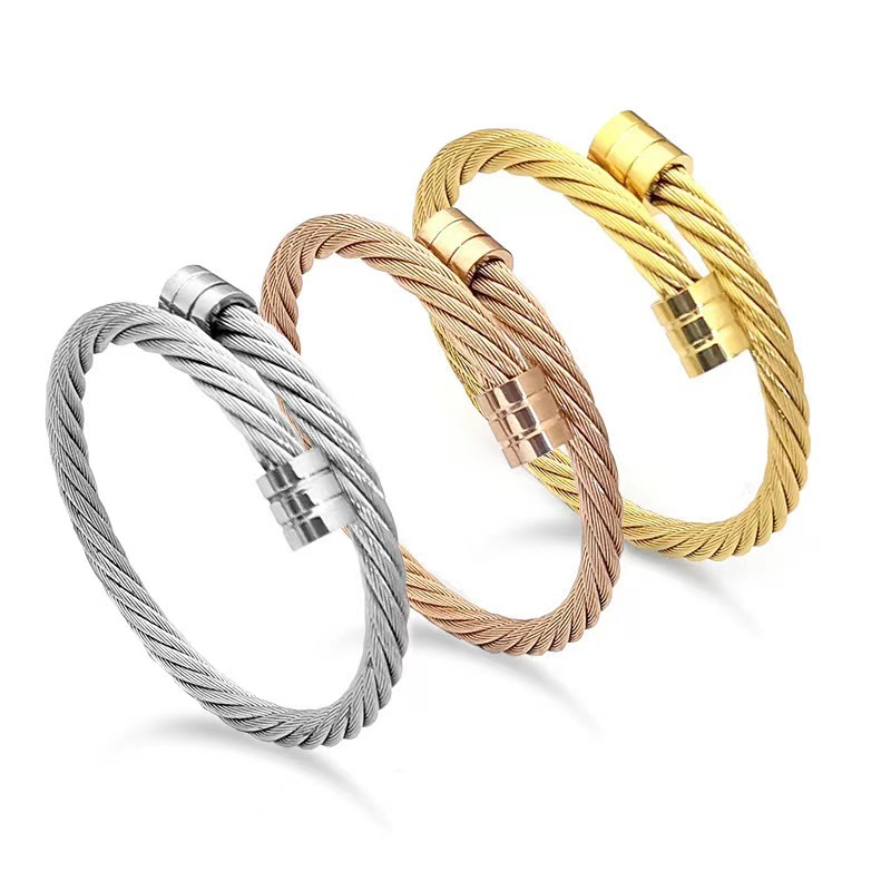 Yunjin Titanium Steel Weiya Wire Brățară Hip Hop Punk Deschidere Elastică Bijuterii Moda_voghion.com