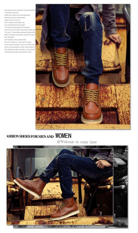 Martin boots męskie wiosenne i jesienne brytyjskie styl amerykańskie retro krótkie buty, skórzane buty robocze, wysokie cholewki_voghion.com