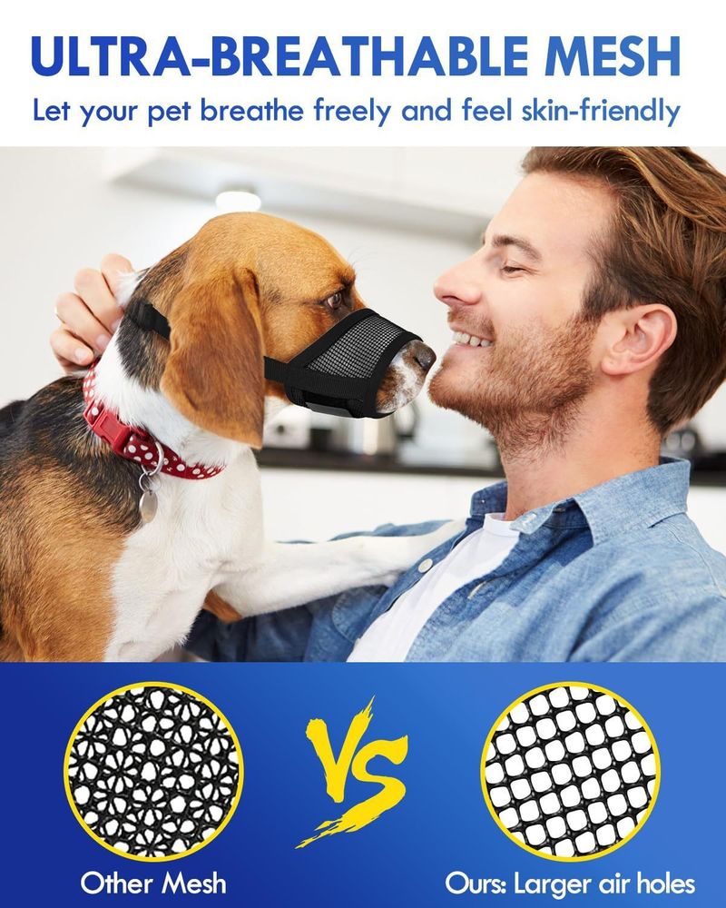 New Bite, Barking, And Anti Ingestion Mouth Cover Breathable Adjustable Dog Mask_voghion.com