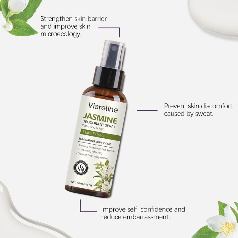Viareline Jasmine Fresh Spray Natural Fragrance Body Sweat To Remove Odor Refreshing Fragrance Portable_voghion.com