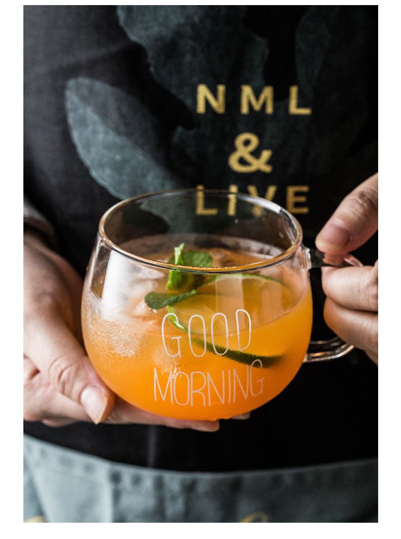 Morning Glass Set - 4-Piece Breakfast Cups For Milk Juice & Smoothies (BPA-Free Dishwasher Safe Perfect For Coffee Bars & Healthy Lifestyles)_voghion.com