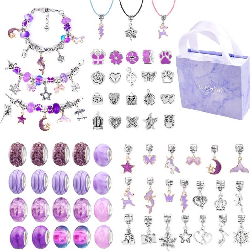 Glasierte Kristalllegierung Große Lochperlen Schmuck Kindergeschenk Liebe Cartoon Armband Armband_voghion.com