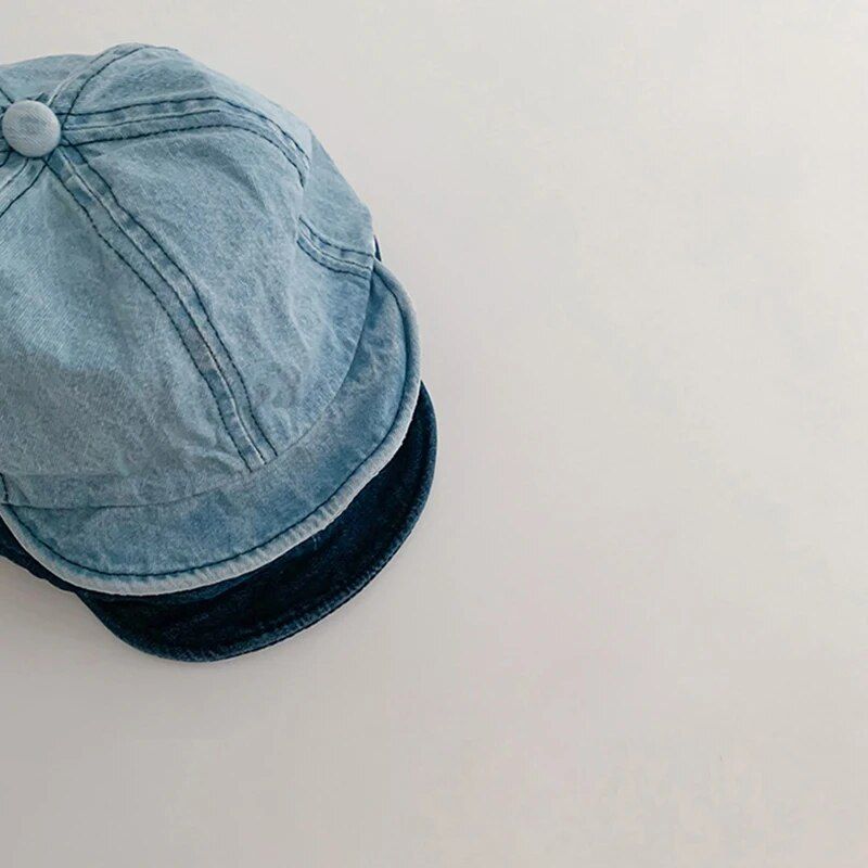 Gorras de béisbol vaqueras para bebé, estilo coreano, de ala suave, con visera, estilo vintage, para verano, para niños pequeños, con protector solar_voghion.com