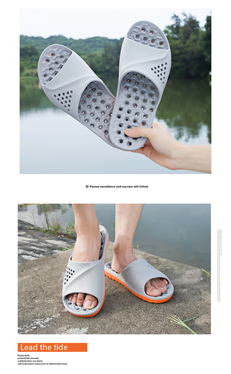 Men Slides Flip-Flops Indoor Party Fabric Leather Waterproof Lightweight Flip Flops_voghion.com