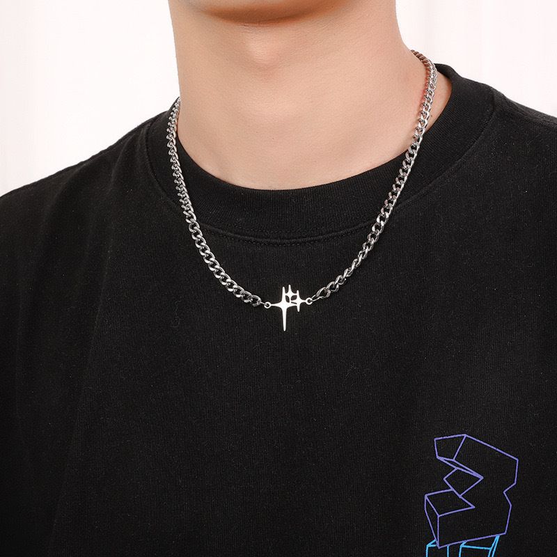 Wang Jia'rs Sam Colorlss Hip Hop Fashion Star Cuban Chain, Mal Punk Persönlich, Kleines Und Vrsatil Paar_voghion.com