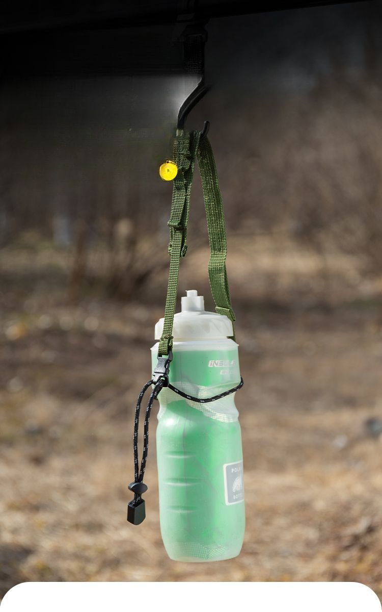 Correa para bebidas para acampar al aire libre, multifuncional, portátil, fija, para viaje, botella de agua mineral, almacenamiento de mano, cuerda colgante_voghion.com