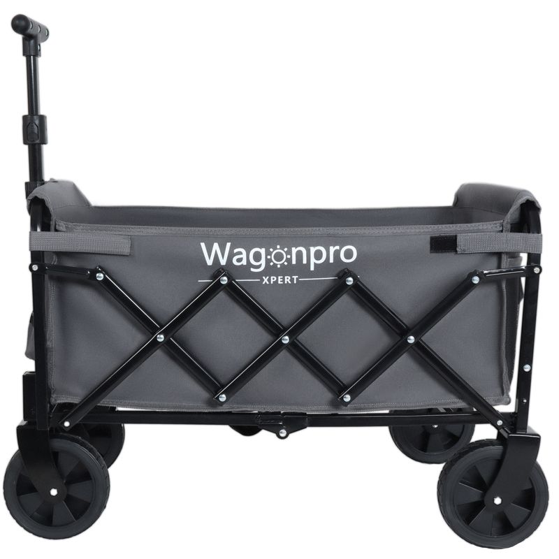 Expandable Dual-Layer Utility Wagon With 100% Extra Space - 225lbs Grocery Cart For Camping, Shopping, Sports, Gardening, Fishing, Gray_voghion.com