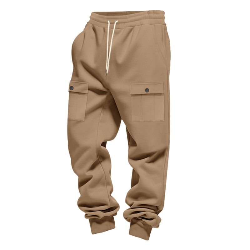 Schwere Cargohose mit Fleecefutter für Herren – Winter-Arbeitskleidung, Outdoor-Jogginghose mit mehreren Taschen (S–XXXL, einfarbig)_voghion.com