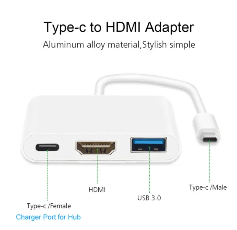 Typ-C-Computeradapter, USB 3.1-HUB, USB-C A, USB 3.0 Typ-C-Ladegerät-Adapter für Damen, für neues MacBook-Zubehör, Dell XPS 13_voghion.com