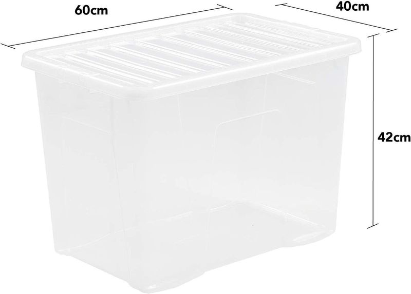 Storage Box Wham 80 Litre , Versatile Clear Home Storage, Clear (5 Pack)_voghion.com